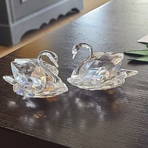 Swarovski Swan Crystal Figurine set of 2